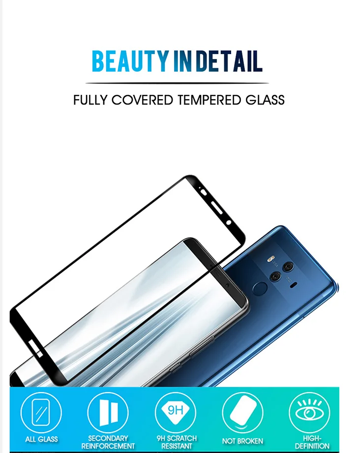 40D закаленное стекло для huawei mate 20 10 lite pro защита экрана Защитное стекло для huawei P20 P30 lite pro mate 9 на стекло