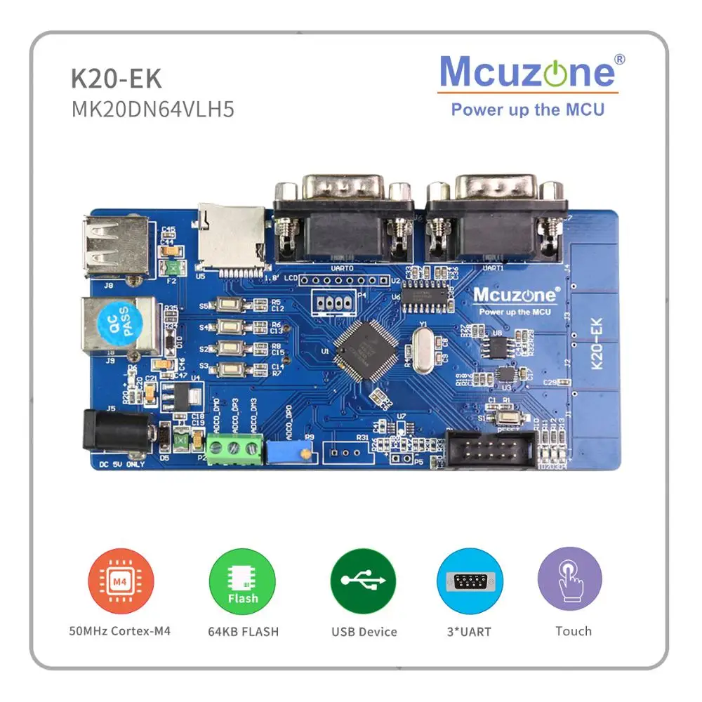 Freescale Kinetis MK20DN64VLH5 плата для разработки 50 МГц Cortex-M4 USB OTG 16 бит ADC 3UART TSI | Компьютеры и