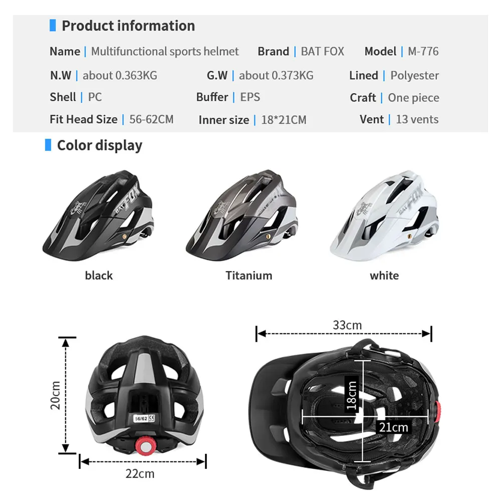 Batfox 2020 новый ночной светоотражающий безопасный Женский шлем для горного