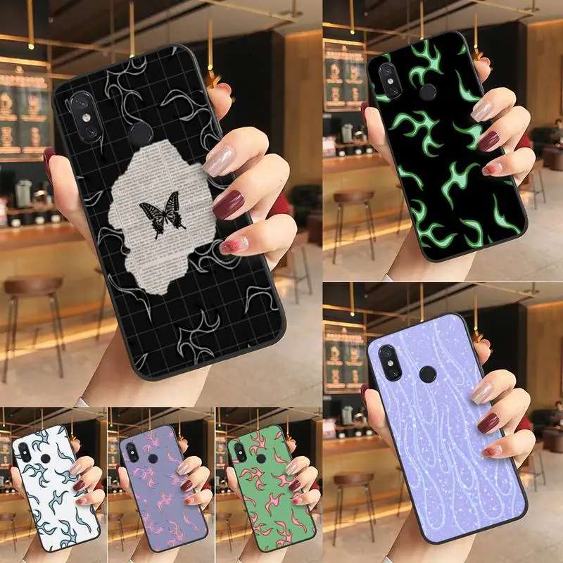 

Red&green flame Phone Case Phone Case For Redmi K20 Note 5 7 7a 6 8 Pro note 8T 9 Xiaomi Mi 8 9 SE