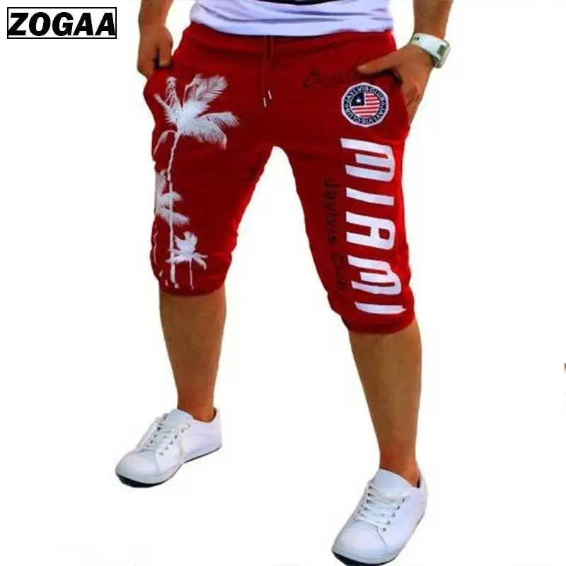 Мужские спортивные шорты ZOGAA эластичные со средней талией и принтом в стиле хип