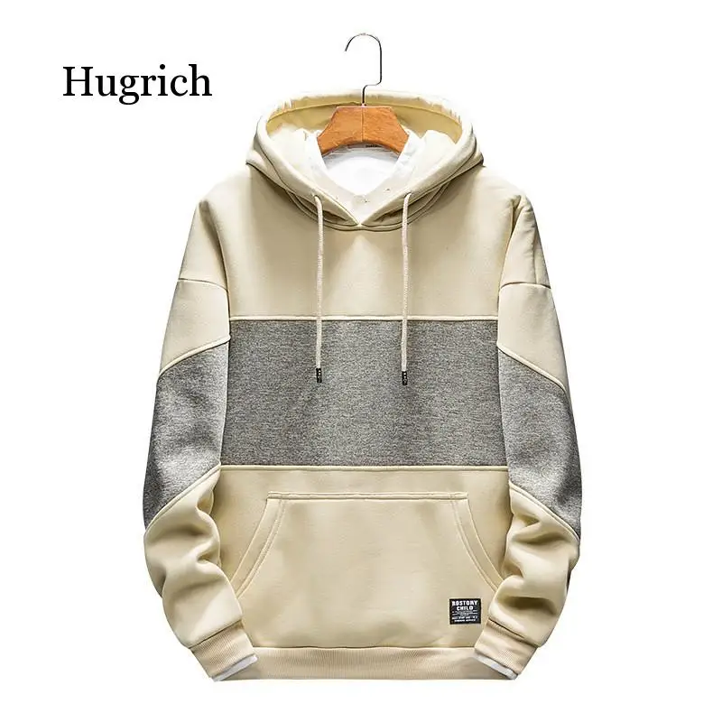 

2021 New Hoodies Men Spring Autumn Fashion Casual Long Sleeve Streetwear Patchwork Hooded Sweatshirts