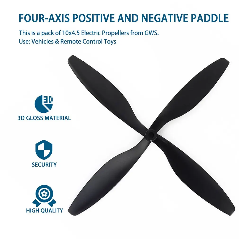 Hot! High1pair 10x4.5&quot 1045 BLACK Red Nylon Propeller For Hex Rotation Hexa Multicopter New Sale | Игрушки и хобби