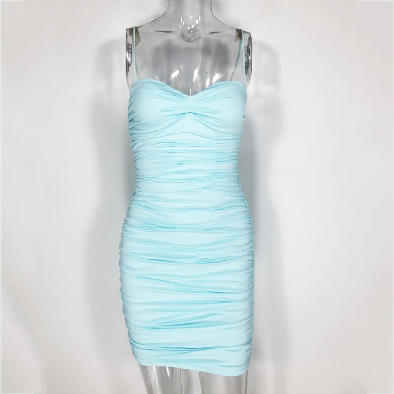 Женское двухслойное платье NewAsia облегающее с рюшами вечерние мини платья на