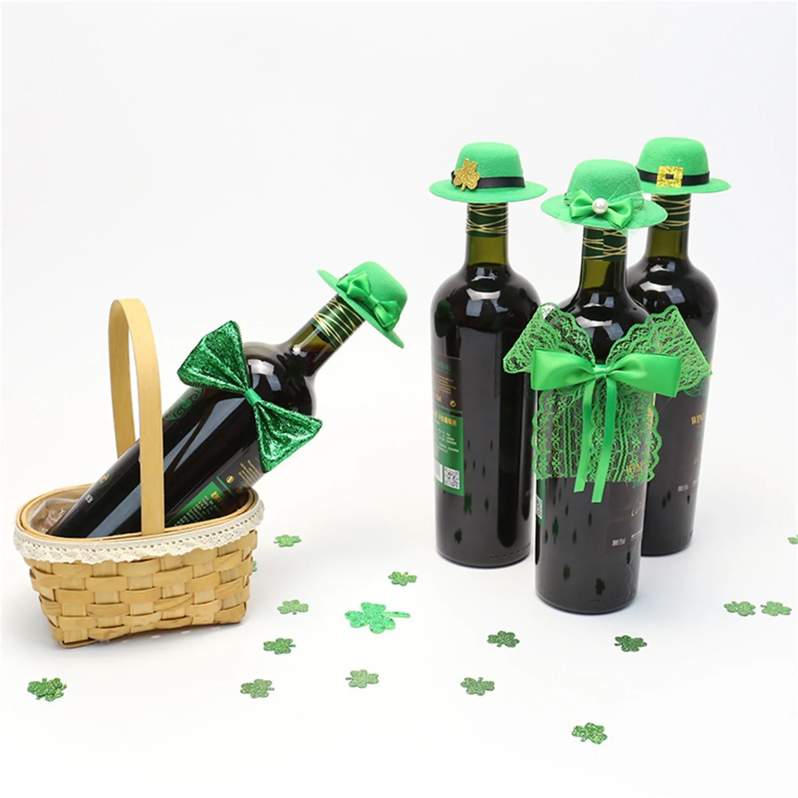 Mini Hat St. Patrick'S Wine Bottle Silverware Holder Home Christmas Decoration #A96 | Дом и сад