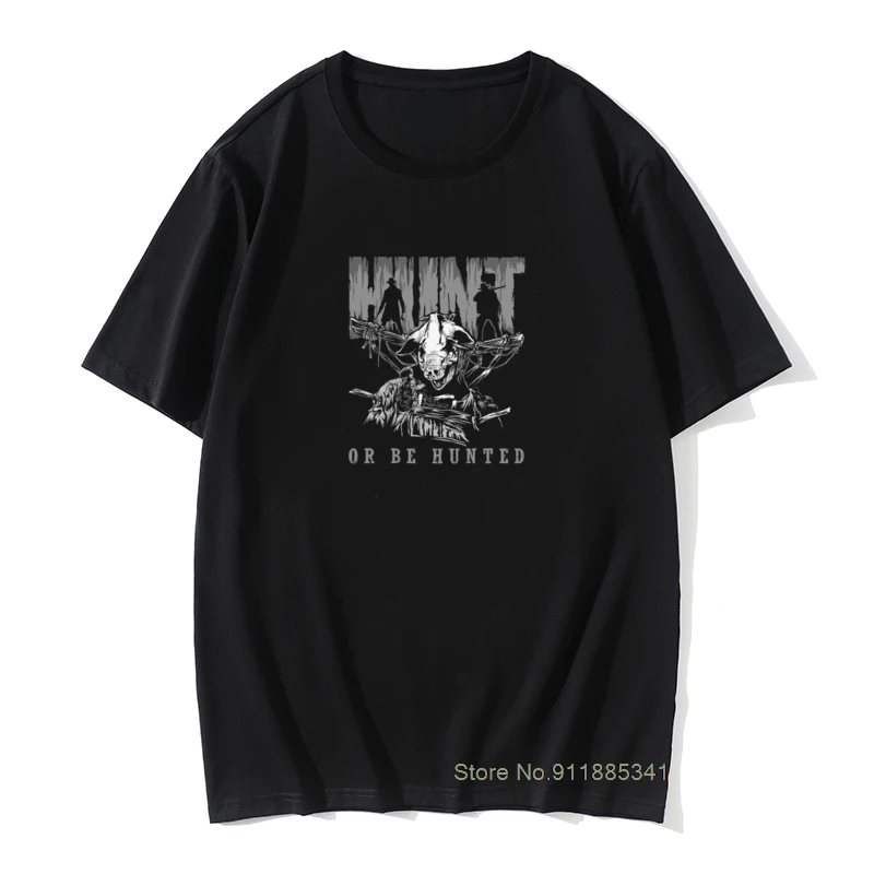 

Hunt Showdown Hunt Or Be Hunted T Shirt for Men Pure Cotton Vintage T-Shirt Zombies Game Tee Shirt Short Sleeve