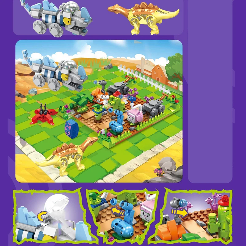 

2020 New PVZ Building Blocks Set Plants Vs Zombies Farm Maze Mini Mutants Action Figures Toys For Children Gifts