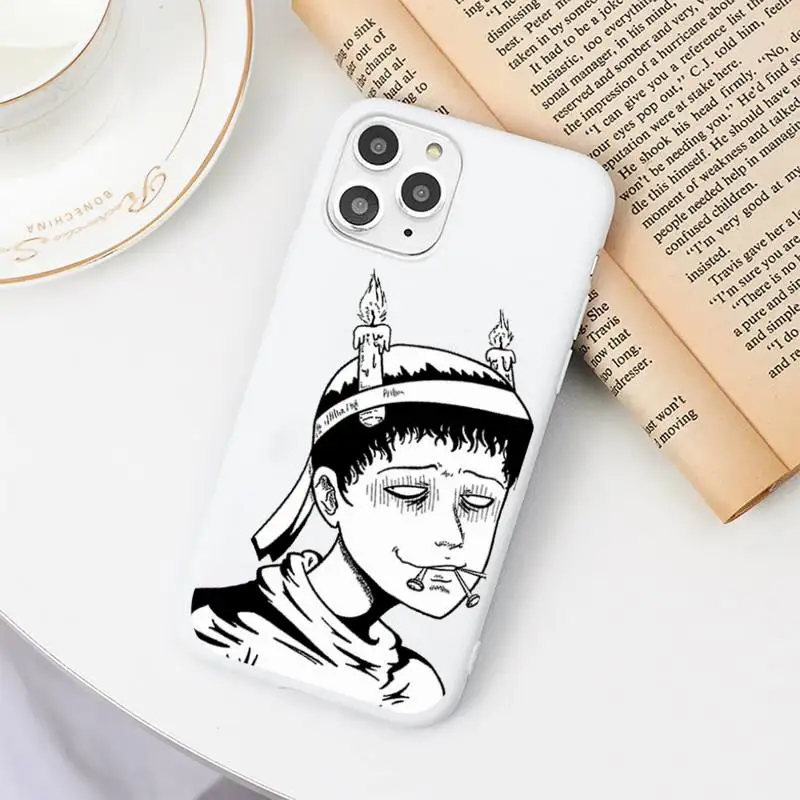 

Junji Ito Collection Tees Horro Phone Case Candy Color for iPhone 11 12 mini pro XS MAX 8 7 6 6S Plus X SE 2020 XR