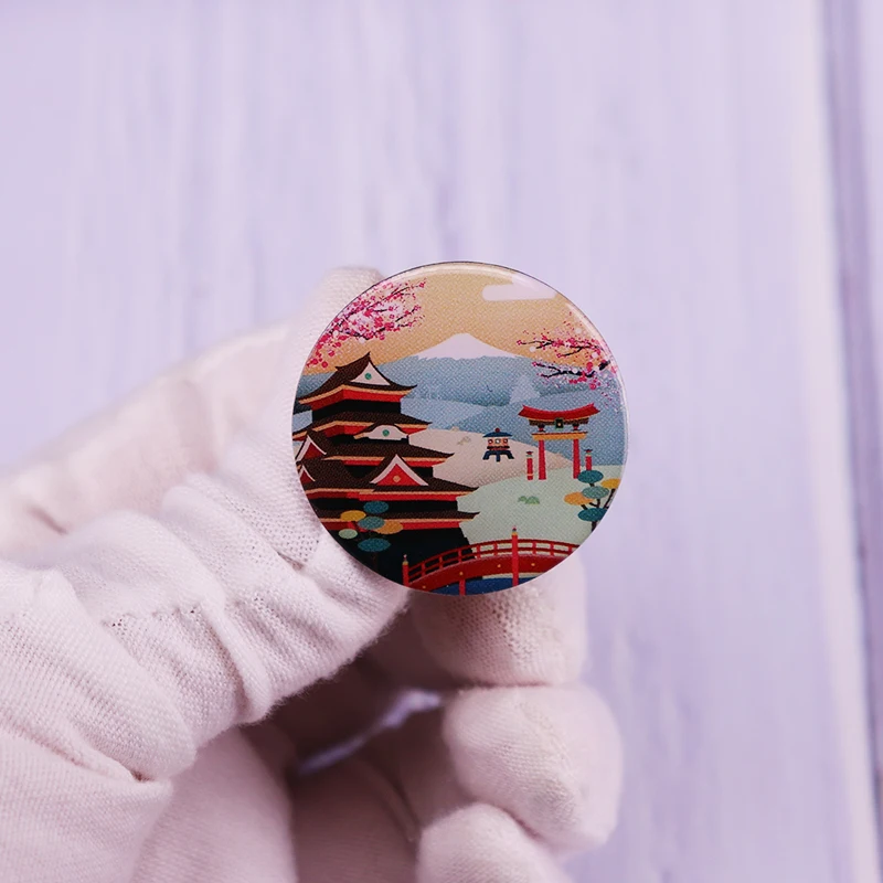 Женский эмалированный значок в виде цветка вишни | Украшения и аксессуары