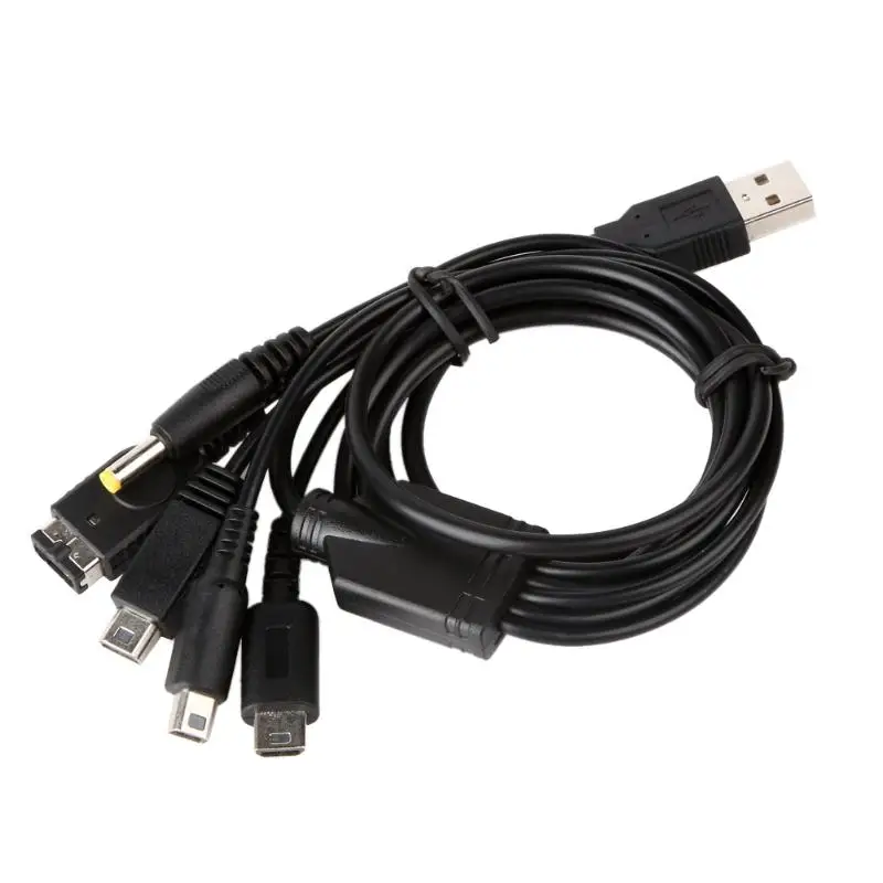 

5 in1 USB Charger Charging Cable Cords for Nintendo New 3DS(XL/LL) 2DS DSi(XL/LL) for GBA SP/Wii U for Sony PSP 1000/2000/3000