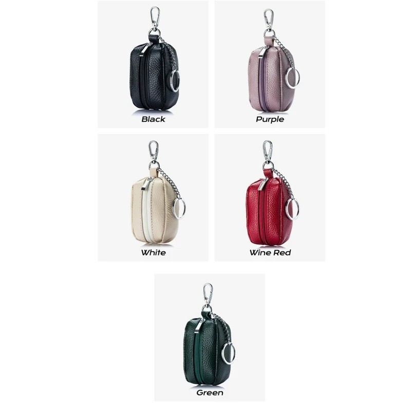 

63HC Women Leather Wallet Zipper Pocket Credit Card Holder Lady Mini Purse Handbag