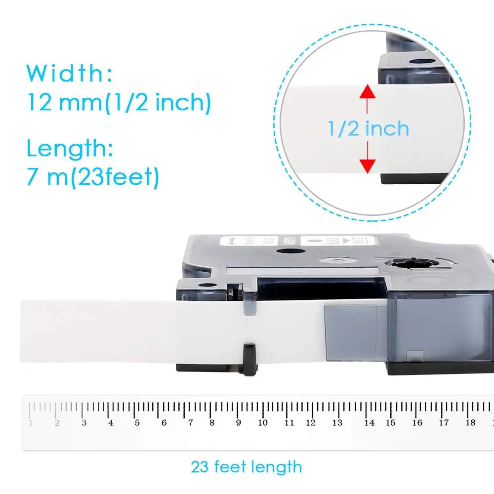 Greeneam 5 шт. 45013 S0720530 для Dymo D1 12 мм лента маркировки dymo черные на белые ленты с лейблом