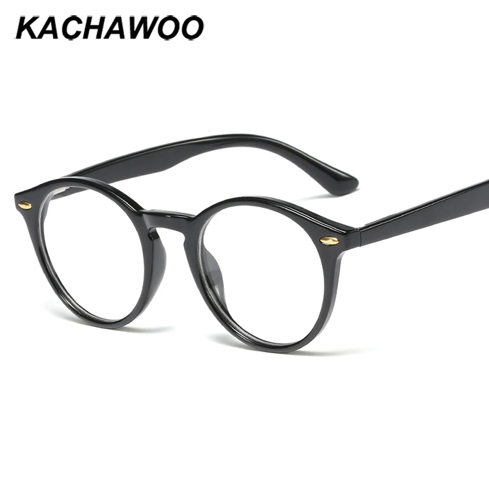 Kachawoo круглые очки оптические оправы женские заклепки зеленый синий ретро очки оправы для глаз мужские леопардовые аксессуары в стиле унисекс