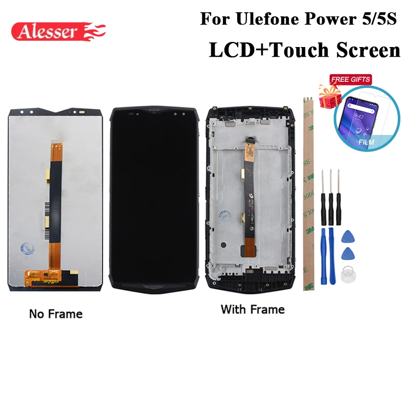 Alesser для Ulefone Power 5 5S ЖК дисплей и сенсорный экран + рамка запасные части пленки