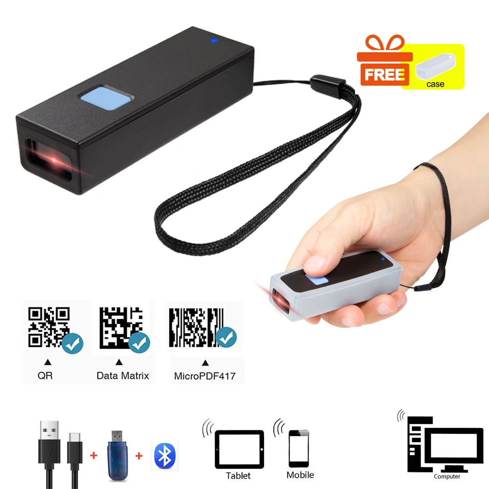 

KEFAR Bluetooth 1D&2D Supermarket Wireless Barcode Scanner Pocket QR PDF417 Bar code Reader for Mobile Payment Logistic Industry