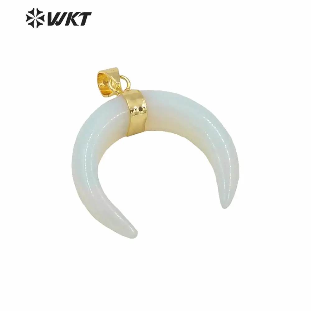 WT-P986 оптовая продажа изумительный натуральный полумесяц опал кулон красивый 10*35