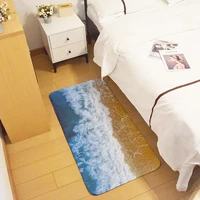 Modern Simple Sea Beach Printed Door Mat Waves Landscape Non-Slip Floor Mat For Kitchen High-Quality Suede Entrance Carpet Rugs