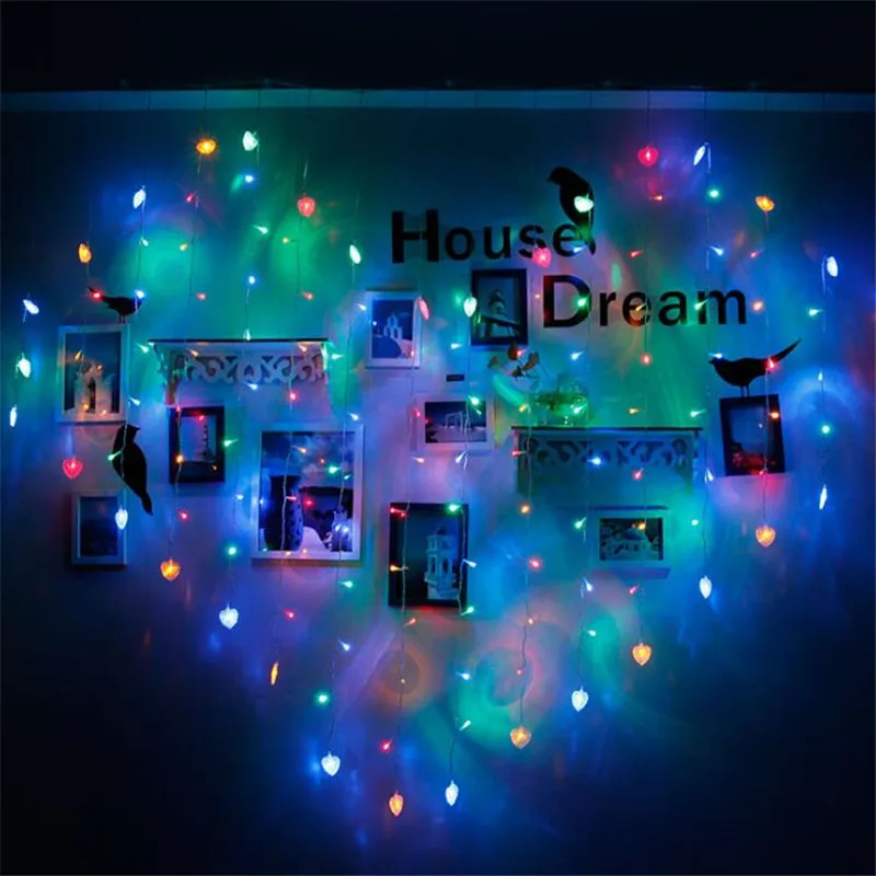 Светодиодная гирлянсветильник в форме сердца с вилкой для ЕС/США 2 м * 1 5