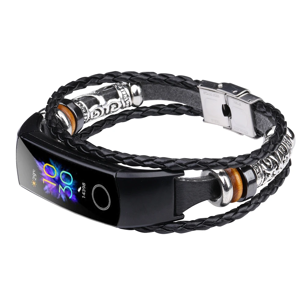 Ремешок кожаный для Huawei Honor Band 5 4 винтажный спортивный браслет смарт-часов