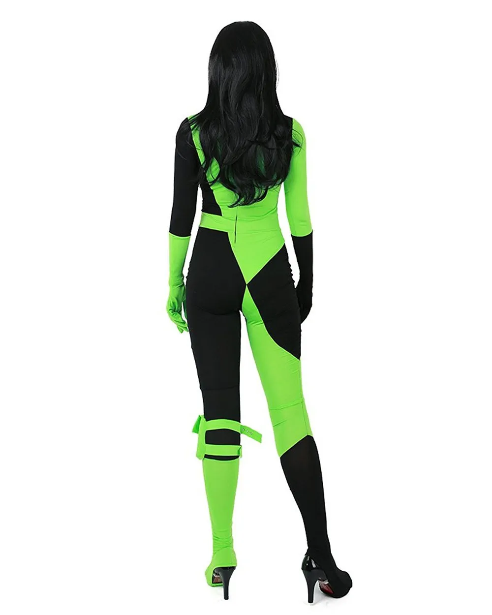 Костюм супер злодей Kim возможные Shego женский костюм на Хэллоуин Зентаи из лайкры и