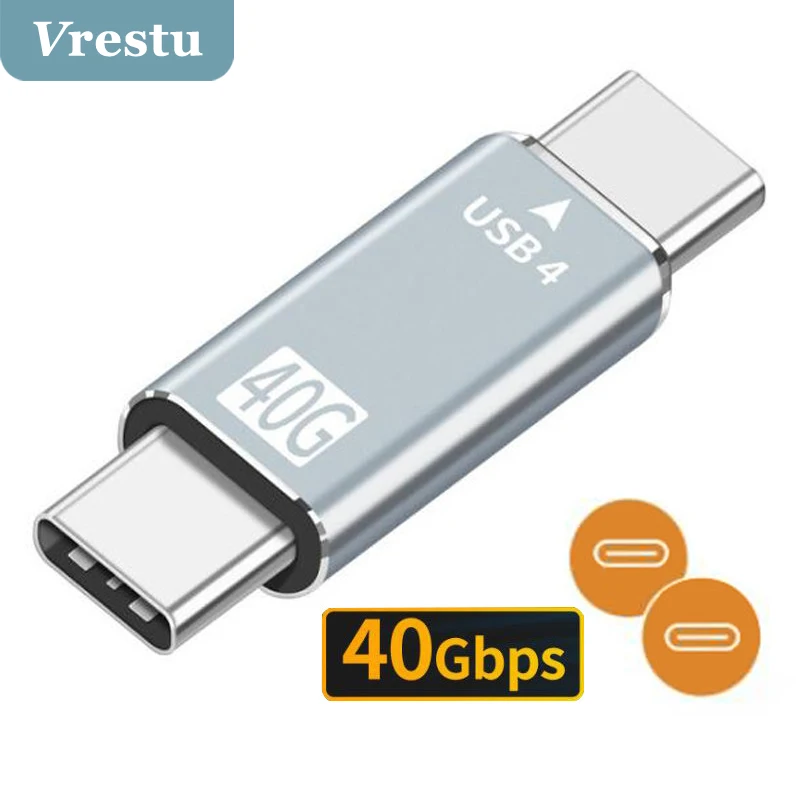 

USB 4.0 40Gbps PD 100W Fast Charging USB C Male to Male Adapter USB 3.0 Male Converter Support 10GB 40G for Macbook Thunderbolt