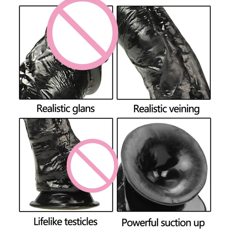 9 дюймов Огромный черный фаллоимитатор реалистичный Фаллус с присоской Пенис