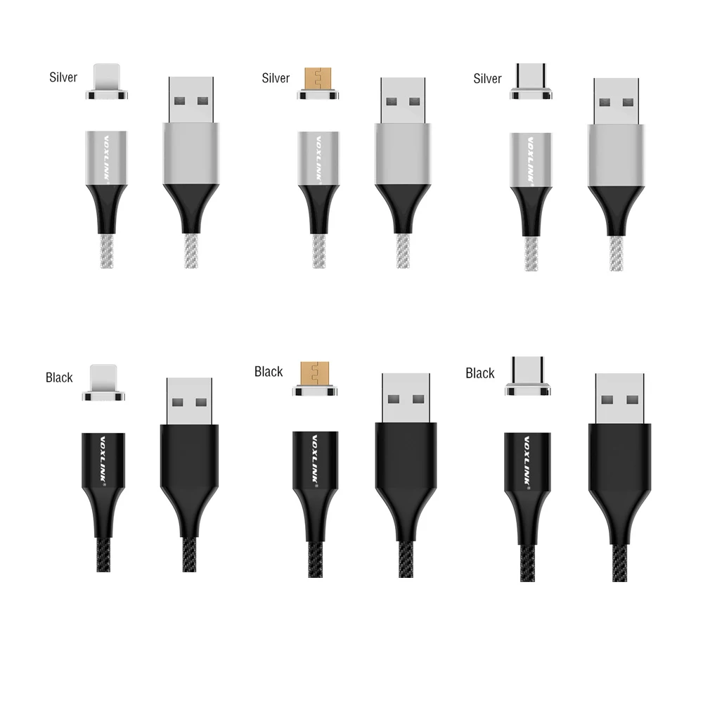 Магнитный кабель VOXLINK, Micro usb type C, адаптер для быстрой зарядки телефона, Micro usb type-C, магнитное зарядное устройство, usb шнур для iphone, samsung
