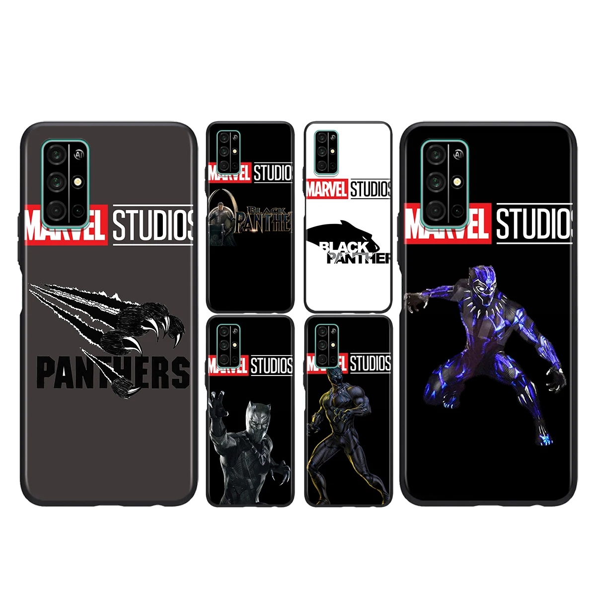 

For Honor 50 SE V30 30i 30S 30 20S 20E 20 V20 Pro 5G Plus Lite Black Phone Case Marvel superhero panther Silicone Soft Cover
