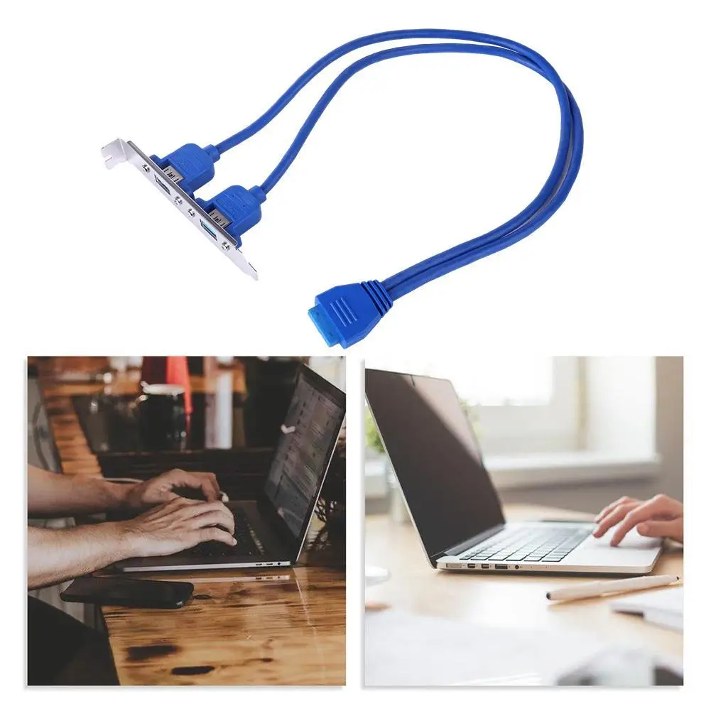 

Full Size Bracket Motherboard 20pin to 2 Ports USB Plate PCI Back Header With Adapter Female Slot Cable Connector 3.0 Panel C4F5