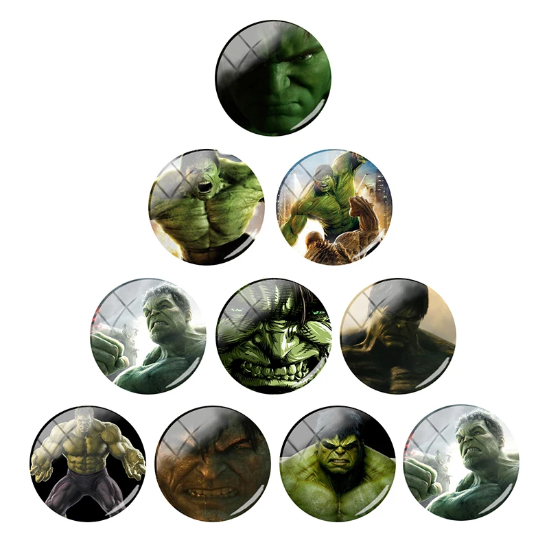 

Disney Marvel Invincible Hulk Character Interesting 12mm/15mm/16mm/18mm/20mm Photo Cute Girl Glass Cabochon Dome Flat Back