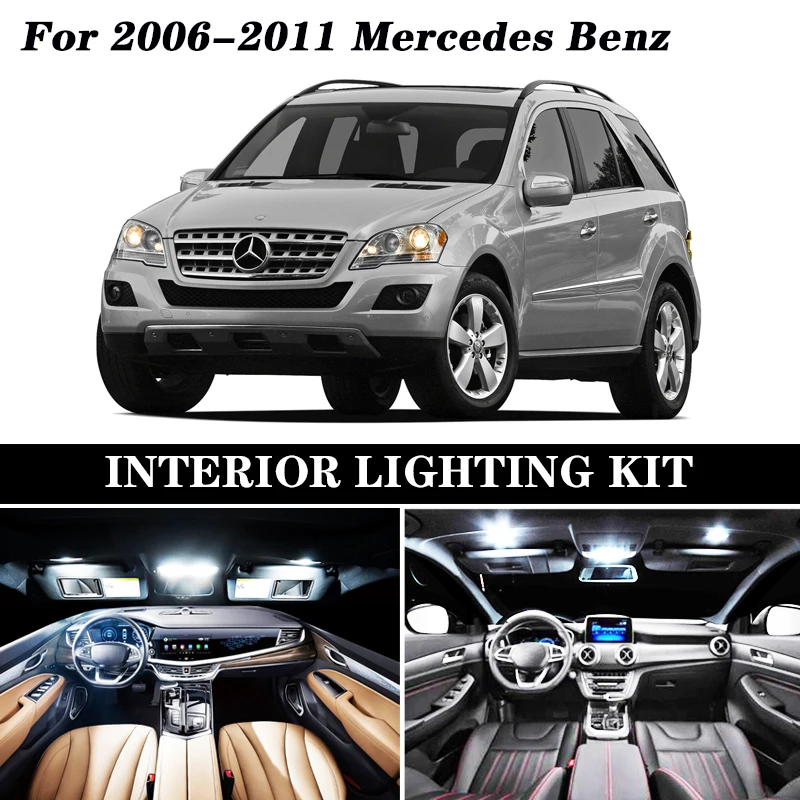 Светодиодный светильник для салона автомобиля 21 шт. Mercedes Benz M ML class W164 ML320 ML350 ML420 ML450