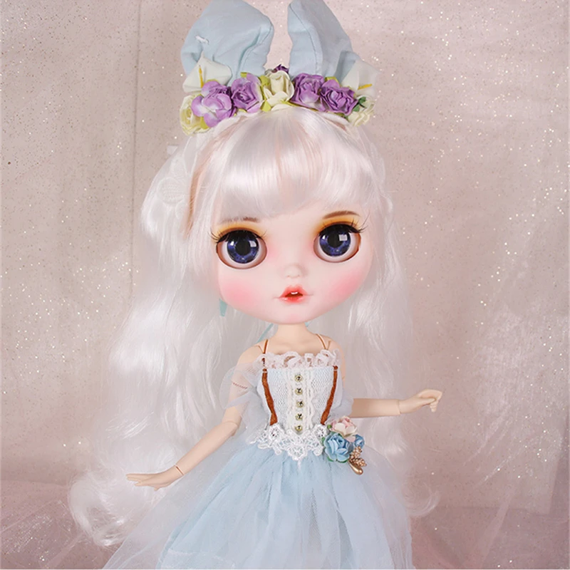 ICY DBS Blyth кукла licca Игрушка Одежда Кружева свадебное платье кролик головной убор
