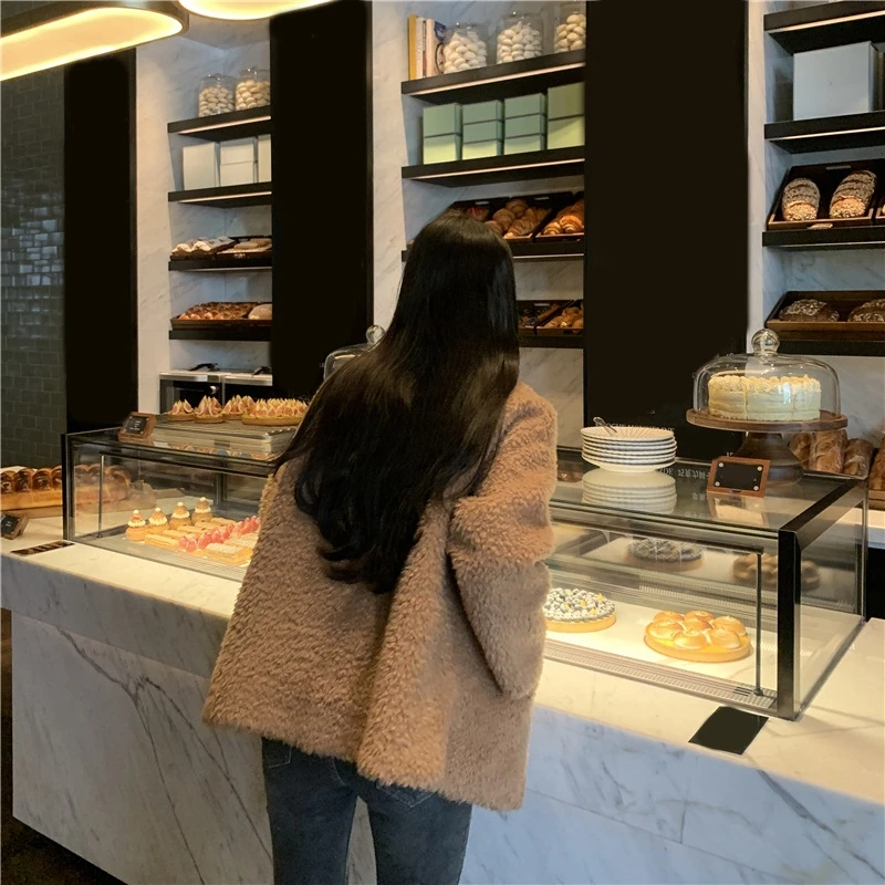 RICININA Женская куртка 2020 высокая горловина длинный рукав твердая шерсть женские