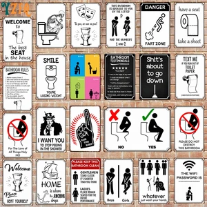 Настенный декор yzfq, металлическая табличка, винтажные забавные туалеты, жестяные вывески для бара, ресторана, домашнего искусства, винтажный постер DU-7815B