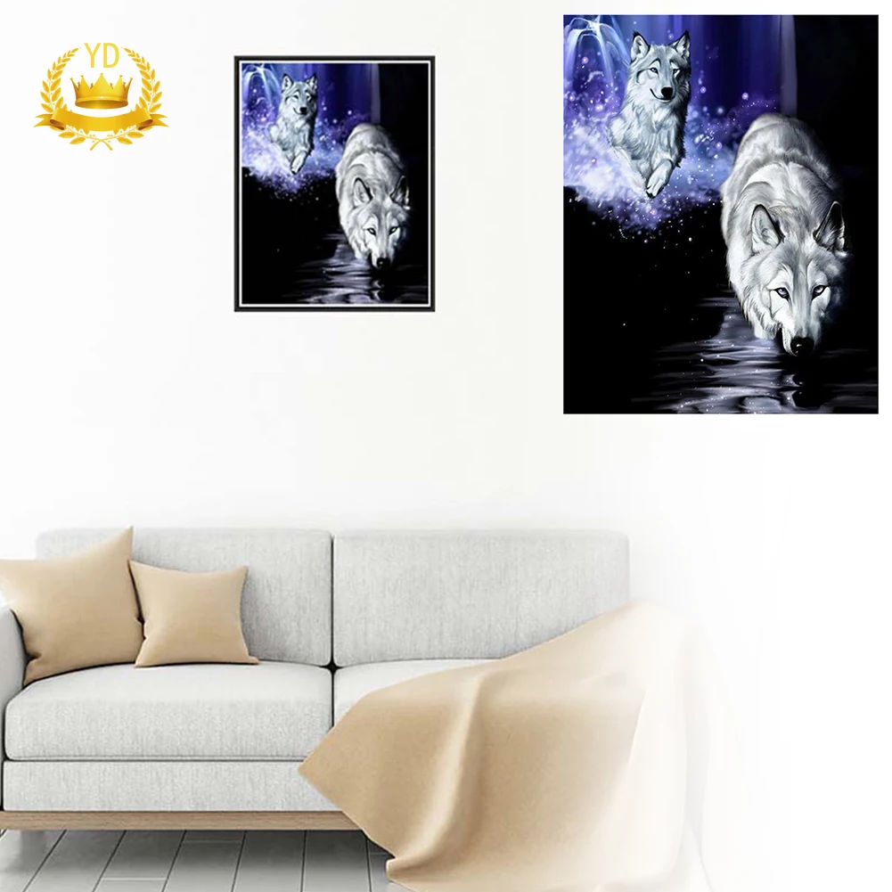Хит 5D алмазная живопись своими руками белый волк вышивка крестиком Мозаика