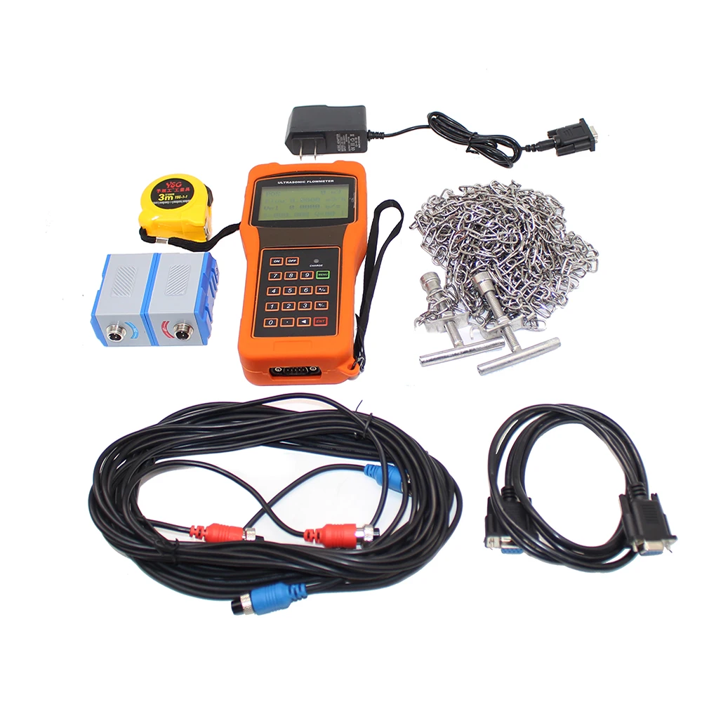 

TUF-2000H Handheld Digital Ultrasonic Flowmeter Flow Meter + Standard sensor DN50-700 High quality NE