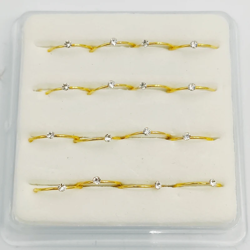 Кольцо в нос из серебра 925 пробы с кристаллом кольцо-гвоздик бриллиантом