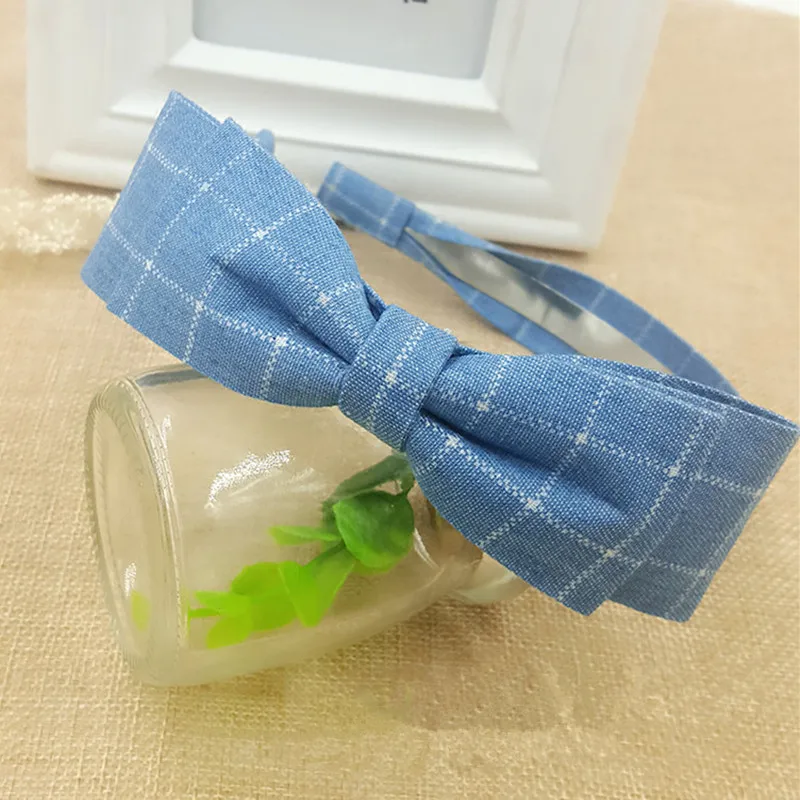 Клетчатая ткань хлопковая лента ручная работа заколка для волос бант с принтом