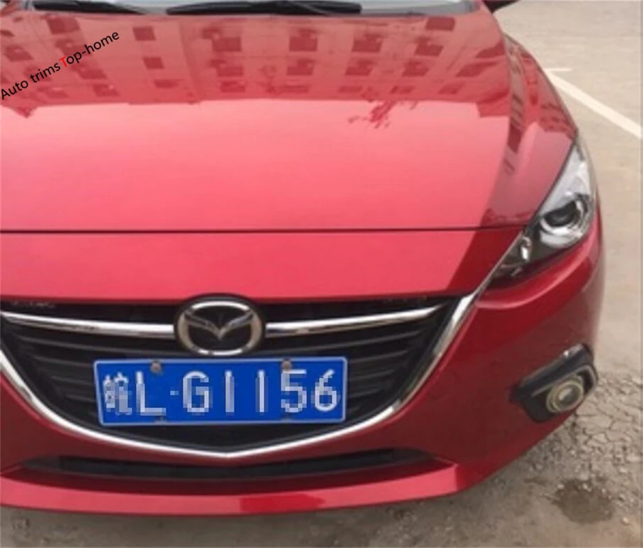 Yimaautoпланки переоборудование экстерьера комплект подходит для Mazda 3 ABS Хром Передняя гоночная решетка гриль полоса крышка отделка