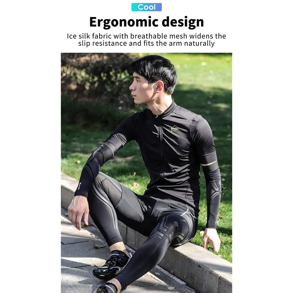 

WEST BIKING 1 Pair Arm Sleeve UV Sun Protection Summer Ice Cool Sleeve Quick Cooling Ice Silk High Elastic