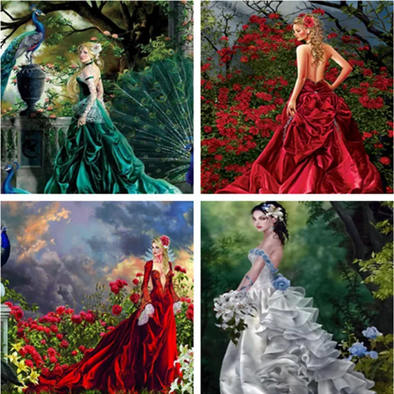 DIY Алмазная картина персонаж принцесса круглый дрель вышивка мультфильм