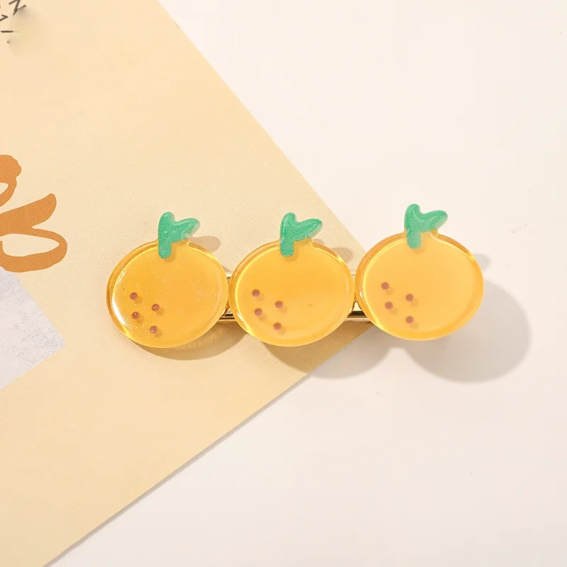 

Korean Hair Clips for Child Hair Barrettes Cute Elegant Fruit Pattern Duckbill Clip Girls Hairclip Hair Accessories 2021 New