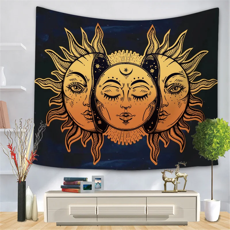 Греческая мифология солнце гобелен с Луной богемный Фон Ткань Гобелен для