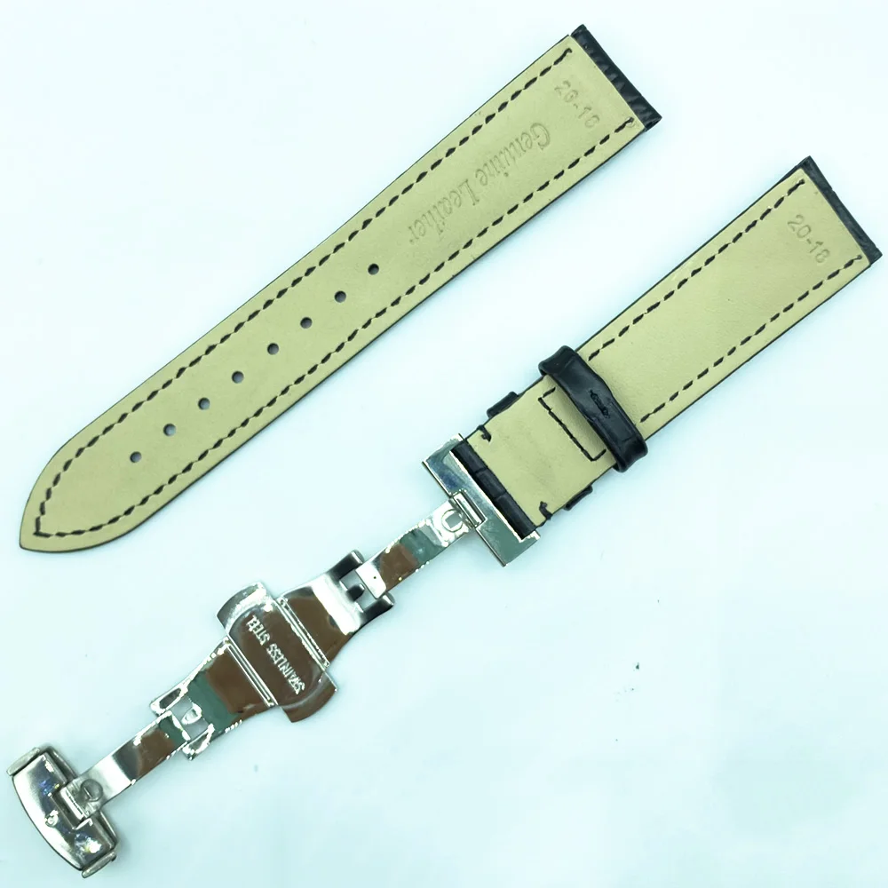 18mm 19mm 20mm 21mm 22mm 23mm 24mm Calf Genuine Leather Watch Band Universal Watch Strap for Tissot Seiko Butterfly Buckle enlarge