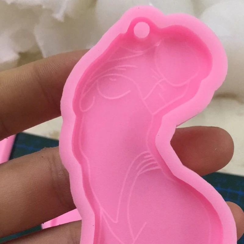 

Woman Back View Keychain Silicone Mold with Hole Keyring Pendant Handmade Mold Valentine's Day Gift Jewelry