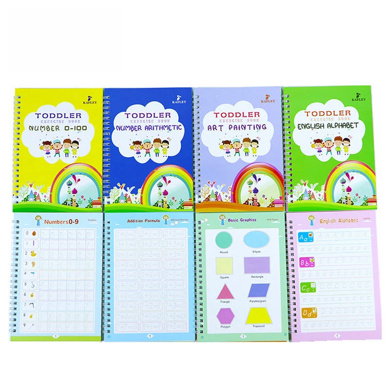 

Full English Version Of Calligraphy Stickers For Children Grooves Preschool Hard Pen Calligraphy Board Magic Pen