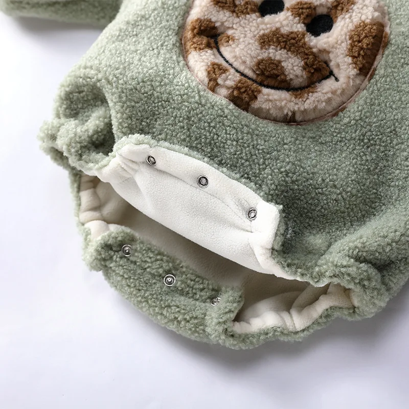 Зимний Детский комбинезон из плотного бархата 2019 г. милый со смайликом| |