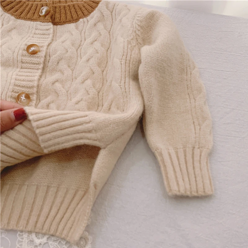 New Cotton Kids Cardigan Boys Girls Children's Knit Cardigan Sweaters Autumn Winter Thicken Kids Knitwear Coats LZ298