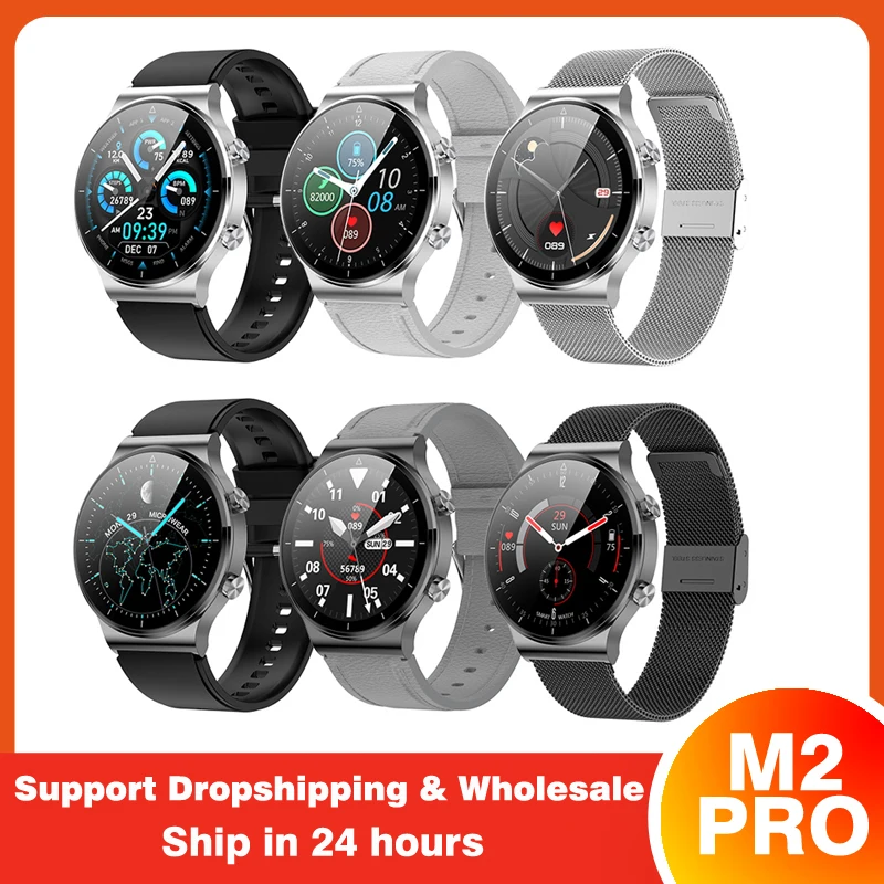 

2021 Новый M2 PRO Smartwatch IP68 Водонепроницаемый ЭКГ пульсометр крови Давление мониторинг вызовов через Bluetooth Для мужчин для IOS и Android VS GT2