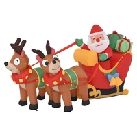 5 9ft christmas inflatable santa reindeer sleigh outdoor decor led lights cute fun yard lawn christmas decorations for home